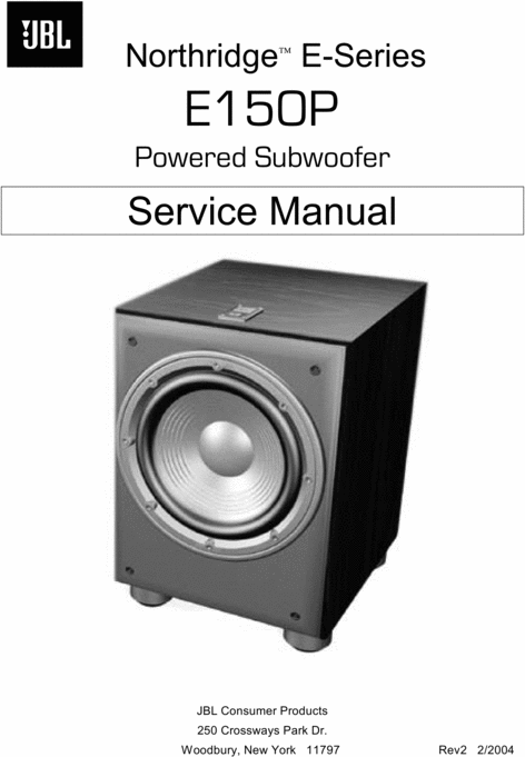 Product picture JBL E-Series E150P Powered Subwoofer Service Manual