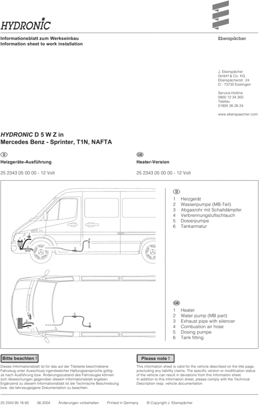 Product picture EBERSPACHER WEBASTO HEATER REPAIR SERVICE MANUAL Eberspächer
